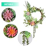 Beinhome 16 inch Succulent Wreath for Front Door, Boho Wreath Artificial Multicolor Succulent Arrangement Decor Spring Wreath Summer Wreaths All Season Door Wreath for Wall and Home Decoration