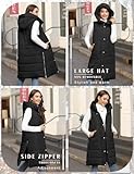 HEEKPEK Womens Puffer Vest Winter Hooded Sleeveless Zip Up Long Puffy Jacket Warm Thick Quilted Coats with Pockets(Black,L)