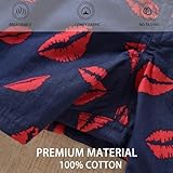 CINVIK Mens Boxer Shorts Loose Organic Cotton Boxers Multipack Mens Cotton Boxers Sleep Short Kisses Sexy Mens Boxers X-Large