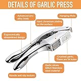 Garlic press and slicer 2 in 1,Effortlessly Crush, Slice, and Mince Garlic,with this Versatile Kitchen Tool - Perfect for Home Cooks and Professional Chefs Alike. (Pearl White)