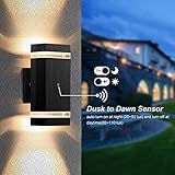 LMP 4 Packs Dusk to Dawn Outdoor Lighting, Wall Sconce with 5w LED Bulbs, Outside Lights for House IP65 Waterproof Aluminum Up and Down Outdoor Lights for House, Garage, Porch, Doorway