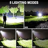 OMALIGHT Flashlights High Lumens Rechargeable,XHP90.2 Super Bright LED Flashlight with Zoomable & 5 Modes & Waterproof for Outdoor/Indoor