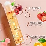 Baorder 6Pcs Roll-On Lip Gloss Set,Fruit Flavored Roll On Rollerball Lip Oil,Transparent Plumping Lip Gloss for Teens and Kids,Non Toxic Lip-Makeup Set