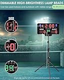 Spolehli Football Scoreboard with Tripod Multisport Scoreboard 14/24s Shot Portable Tabletop Scoreboard Digital LED Scoreboard for Basketball Football Table Tennis Baseball Soccer Volleyball