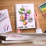 ARTISTO Premium Mixed Media Sketchbooks: Pack of 2 (120 Sheets), 9x12 inches, 160 GSM, Spiral Bound Sketch Pads, Suitable for a Variety of Wet and Dry Media, Ideal for All Artists