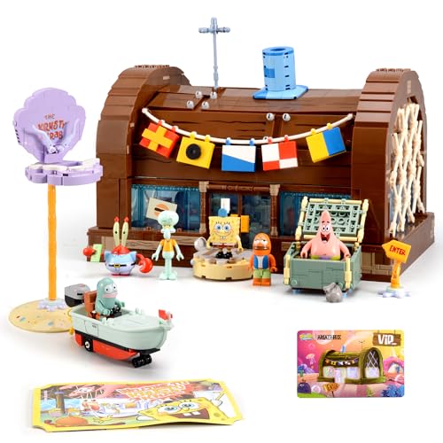 Toy Building Brick Blocks Toys Sets Display Box kit Action Figures Pineapple House Patrick Stone Star Home for Boys and Girls Kids Age 2-4, 3-5, 5-7, 8-12 Fans STEM Gift (2718 pcs)