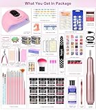 Acrylic Nail Art Kit-Nail Art Manicure Set Acrylic Powder Brush Glitter File French Tips U V Lamp Nail Art Decoration Tools Nail Drill kit for beginners with everything at home