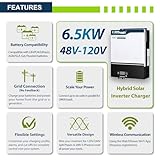 2 Pack ExpertPower 6500W 48V - 120V Hybrid Solar Inverter | 120A MPPT Solar Controller | 120V / 240V Split Phase (2 Units) | Max. 39KW Parallel | UL1741 | Built-in WiFi | Home, Cabin, Off-Grid Solar