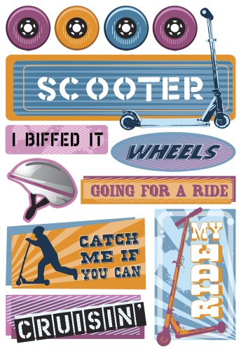 Karen Foster Design - Stickers - Bikes and Scooters Collection - Kids Scooters
