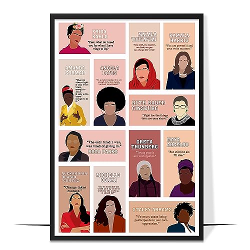 LOLUIS Feminist Wall Art Decor, Inspirational Empowerment Women Quote Poster Artwork Decorations (Empowered Women, Unframed 16"x24")