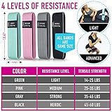 4 Fabric Booty Exercise Bands for Women & Men - Glute, Hip & Thigh Resistance Bands with Workout Guide