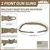 WarBull Padded 2 Point Sling, QD Swivel 2 Point Sling with HK Hook, Tactical Gun Sling for Rifle, Shotgun, and Crossbow, Airsoft Sling for Hunting Shooting with Keychain Gift (Coyote Brown)