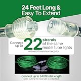 Tupkee LED Rope Light Green - for Indoor and Outdoor use, 24 Feet (7.3 m) - 10MM Diameter - 144 LED Long Life Bulbs Rope Tube Lights - Pack of 2