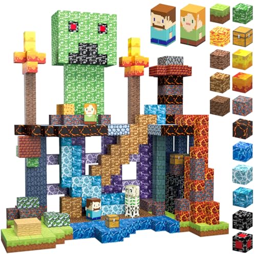 AIDYVOI 160 PCS Magnetic Blocks Building Toys, Build 3D Magnetic Building Blocks Set for Kids Ages 3+, Magnet Blocks STEM Sensory Educational Christmas Birthday Gifts Construction Toys