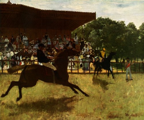 WONDERFULITEMS The False Start Nervous HIGH BRED Horse Race Course Jockey by Edgar Degas Large Print REPRO