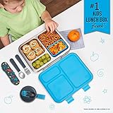 Bentgo Kids Stainless Steel Prints Leak-Resistant Lunch Box - 3-Compartment Bento Style Lunch Box with Bonus Container - Eco-Friendly, Dishwasher Safe, BPA-Free, Ages 3+ (Dinosaur)