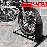 JY PERFORMANCE Motorcycle Wheel Chock, Universal Heavy Duty Front Wheel Stand for Trailer, Cruiser, Sports & Dirt Bikes, 1800 lb Capacity Adjustable Wheel Stand for 15"-22" Wheels