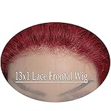 Red Short Curly Wigs Pixie Cut Lace Front Wigs 6 inch Human Hair 13X1 Pixie Cut Short Curly Burgundy Human Hair Wigs HD Lace Front Wigs Plucked Pixie Curly Wigs for Black Women (6 Inch, Red)