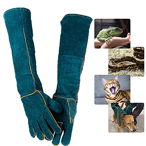 PeSandy Animal Handling Gloves - 60CM Durable Bite & Scratch Resistant Gloves for Bathing, Grooming, Welding, Handling Dogs, Cats, Birds, Snakes, Parrots, Lizards, Reptiles