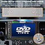 Double Din Car Stereo with Carplay & Android Auto, Adapter-Universe 7 Inch Car Radio with CD/DVD Player Support Back up Camera, Bluetooth & Voice Control, Mirror Link, Subwoofer, SWC, Subwoofer, AM/FM