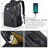 Laptop Backpack,Business Travel Anti Theft Slim Durable Laptops Backpack with USB Charging Port,Water Resistant College Computer Bag for Women & Men Fits 15.6 Inch Laptop and Notebook - Black