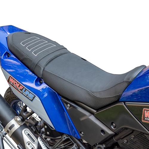 Motorcycle Leather Front Rider Saddle Solo Rear Passenger Seat Cushion Pillion Pad Compatible with Tenere 700 2019 2020 2021 2022 2023 2024, Black