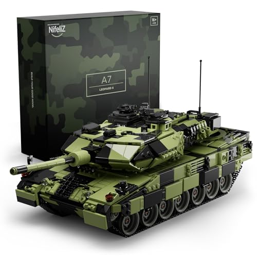 Nifeliz Leopard II A7 Tank, Military Tank Building Set for Adults, Collectible Army Model to Build and Display, Gift Ideal for Military Enthusiasts (2,069 PCS, NF10269)