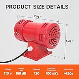 YaeCCC Air Raid Siren,110V Siren Alarm 150db 60HZ,Industry Electric Motor Driven Siren,Super Loud Siren Alarm for Home and Outdoor Siren