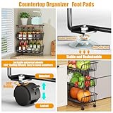 Gsiekare Fruit Vegetable Basket for Kitchen, 5 Tier Stackable Fruit Vegetable Storage Baskets with Wheels, Metal Wire Storage Basket Organizer Baskets for Kitchen, Pantry, Bathroom