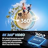 Insta360 X4 Endurance Bundle - 8K Waterproof 360 Action Camera, 4K Wide-Angle Video, Invisible Selfie Stick, Removable Lens Guards, 135 Min Battery Life, AI Editing, Stabilization, for Sports, Travel