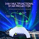 Northern Galaxy Light Aurora Projector with 33 Light Effects, Night Lights LED Star Projector for Bedroom Nebula Lamp, Remote Control, White Noises, Bluetooth Speaker for Parties(White)