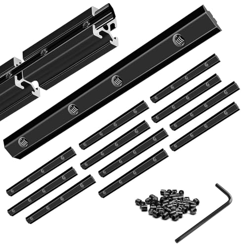 Seekliny 12pcs 3030 Straight Connector Corner Bracket Joint Plate 3030 Hardware T-Slotted Accessories V-Slot with Screws for 8020 Aluminum Profile 3D Printer Accessories Black