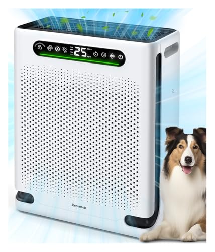 Air Purifiers for Home Large Room Up to 2600 Ft², HEPA Air Purifier with Washable Filter & Air Quality Display, Powerful Turbo Mode Air Cleaner for Pet Hair Odors Smoke Dust