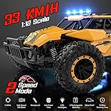 BLUEJAY Remote Control Car for Boys, RC Cars, 1:12 Monster RC Truck Off Road with LED Headlight and Rechargeable Battery Gifts for Adults Boys 8-12