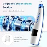 Blackhead Remover Pore Vacuum Upgraded Facial Pore Cleaner Electric Comedone Whitehead Extractor Tool-5 Suction Power,5 Probes,USB Rechargeable Blackhead Vacuum Kit for Women & Men