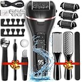 Electric Callus Remover for Feet with 3 Roller Heads 2 Speed Rechargeable Waterproof Professional Pedicure Kit 17 in 1 Foot File Tools Perfect for Dead Hard Cracked Dry Skin
