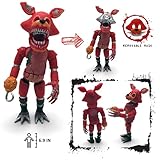 Toysvill Inspired by Five Nights at Freddy Game Action Figures Toys (FNAF) Toy, Set 6 pcs, Height 6in [Nightmare Foxy, Freddy, Bonnie, Fazbear, Chica and Human Security] with Masks