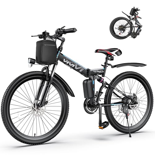 Vivi Electric Bike for Adults 750W Peak Folding Electric Mountain Bike 26'' Commuter Ebike 22MPH Adult Electric Bicycles with Removable Battery, Up to 50 Miles, LCD Display, Dual Shock Absorber