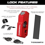 Motorcycle Handlebar Lock Grip with Lever Protection Sleeve - Heavy Duty Motorcycle Lock Anti Theft Throttle Brake Grip Lock Men, Moped Accessories For ATV, Scooter & Dirtbike Accessory (Red, 2x Keys)