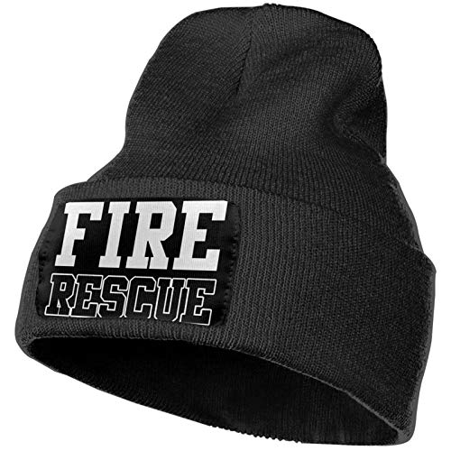 Fire Rescue Winter Outdoor Warm Hood Capless Wool Beanie Knitted Sports Cap Skull Cap Black