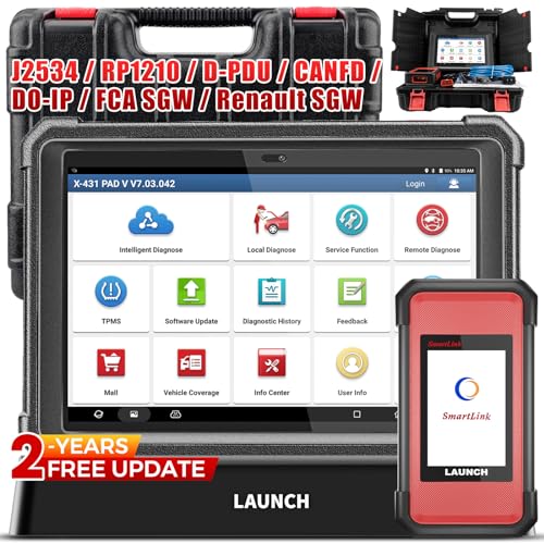 LAUNCH X431 PAD V Elite,2025 J2534 Reprogramming Tool, ECU Online Coding & Programming Scan Tool,Topology Map,Bi-Directional Control Scanner,60+ Services,CANFD/DOIP, HD Truck,2 Yrs Fr-ee Update