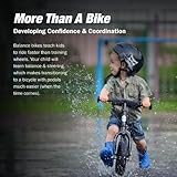 Strider 12” Sport Bike, Black - No Pedal Balance Bicycle for Kids 1 to 4 Years - Includes Safety Pad, Padded Seat, Mini Grips & Flat-Free Tires - Tool-Free Assembly & Adjustments