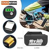 CHAUNVEN 6.0Ah Battery Replacement for Makita 18V Battery Compatible with 18 Volt BL1860B BL1850B BL1840B BL1830B BL1815B Batteries