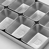 Xarra - Japanese Mini Container, Stainless Steel Yakumi Mise En Place Box, Multi Compartment Set For Food, Herbs, Seasoning and Spices (8 Compartment)