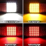 Partsam 2Pcs 75 LED Truck Tail Light Bar Waterproof 12V Turn Signal Brake Reverse Running Lights Taillight IP68 for Boat Snowmobile Utility Trailer Flatbed Trucks Bed Pickups RV Camper UTV UTE Vans