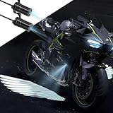 SWTHM 2Pcs Motorcycle Projector Lights for Angel Wing Logo, Universal Motorcycle Led Underglow Kit Underbody Waterproof Ghost Shadow Lights for Motorcycle Electric Scooters (White)