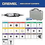 Dremel 4000-2/30 Variable Speed Rotary Tool Kit - 2 Attachments & 30 Accessories - Perfect for Cutting, Detail Sanding, Engraving, Wood Carving, and Polishing