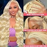 SBDSBD 30 Inch 613 13x6 Lace Front Wig Human Hair 200 Density Blonde Body Wave Lace Front Wigs Human Hair Pre Plucked 613 HD Lace Frontal Wig 13x6 Blonde Wig Human Hair 613 Human Hair Wig for Women