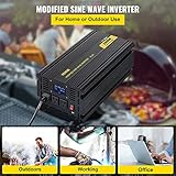 VEVOR Power Inverter, 2500W Modified Sine Wave Inverter, DC 12V to AC 120V Car Converter, with LCD Display, Remote Controller, LED Indicator, AC Outlets Inverter for Truck RV Car Boat Travel Camping