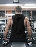 COOFANDY Men's 2 Pack Workout Hooded Tank Tops Bodybuilding Muscle Cut Off T Shirt Sleeveless Gym Hoodies